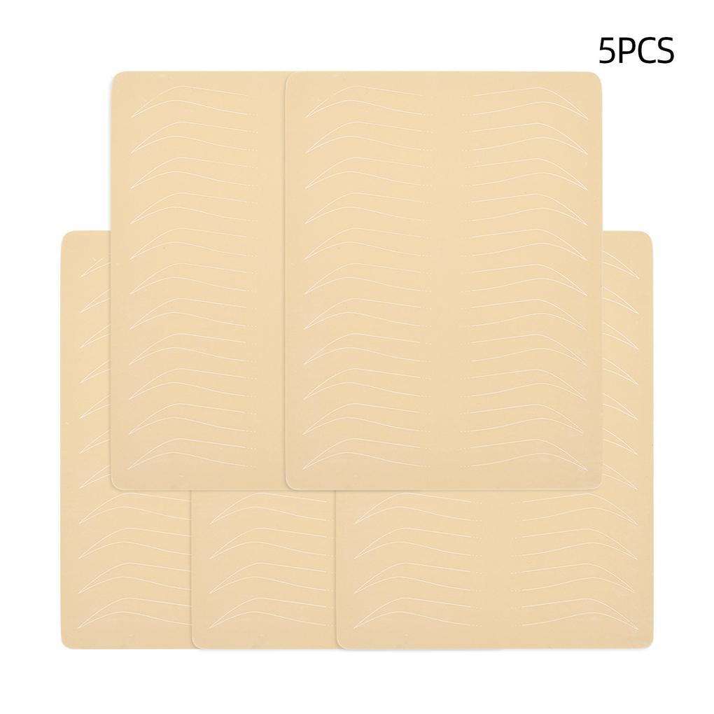 Set 5 Miếng Silicone Linh Hoạt Tập Vẽ Lông Mày Chuyên Nghiệp Hai Mặt Không Mực