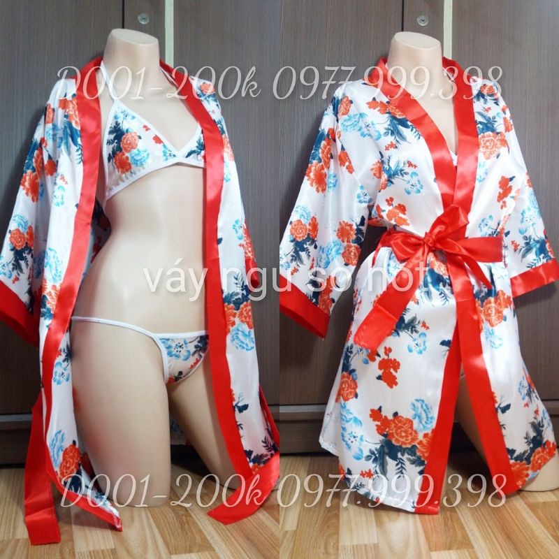 set áo choàng kimono sexy gợi cảm