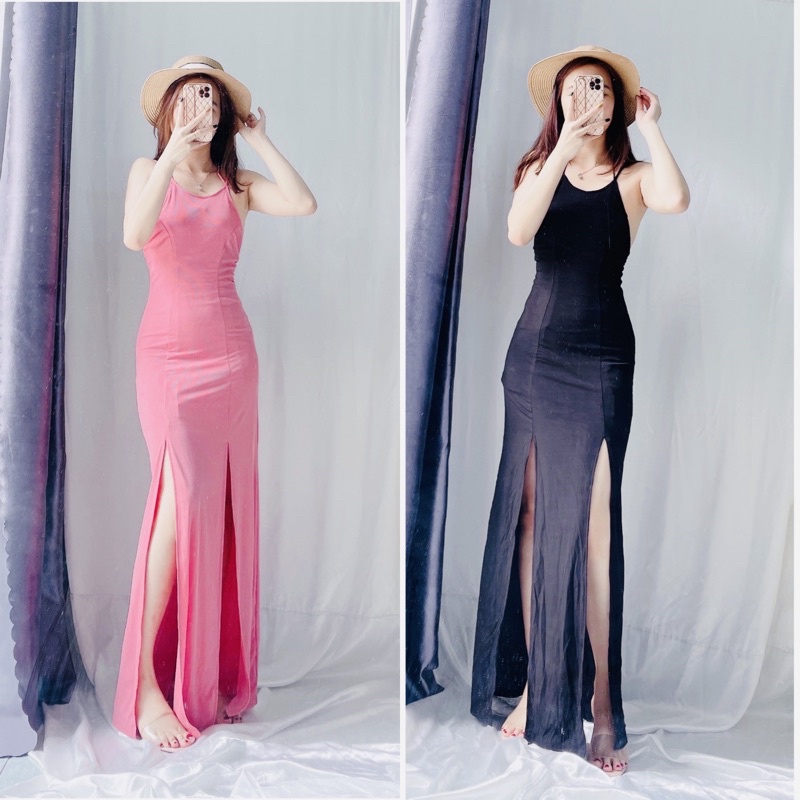 Đầm yếm maxi hở lưng