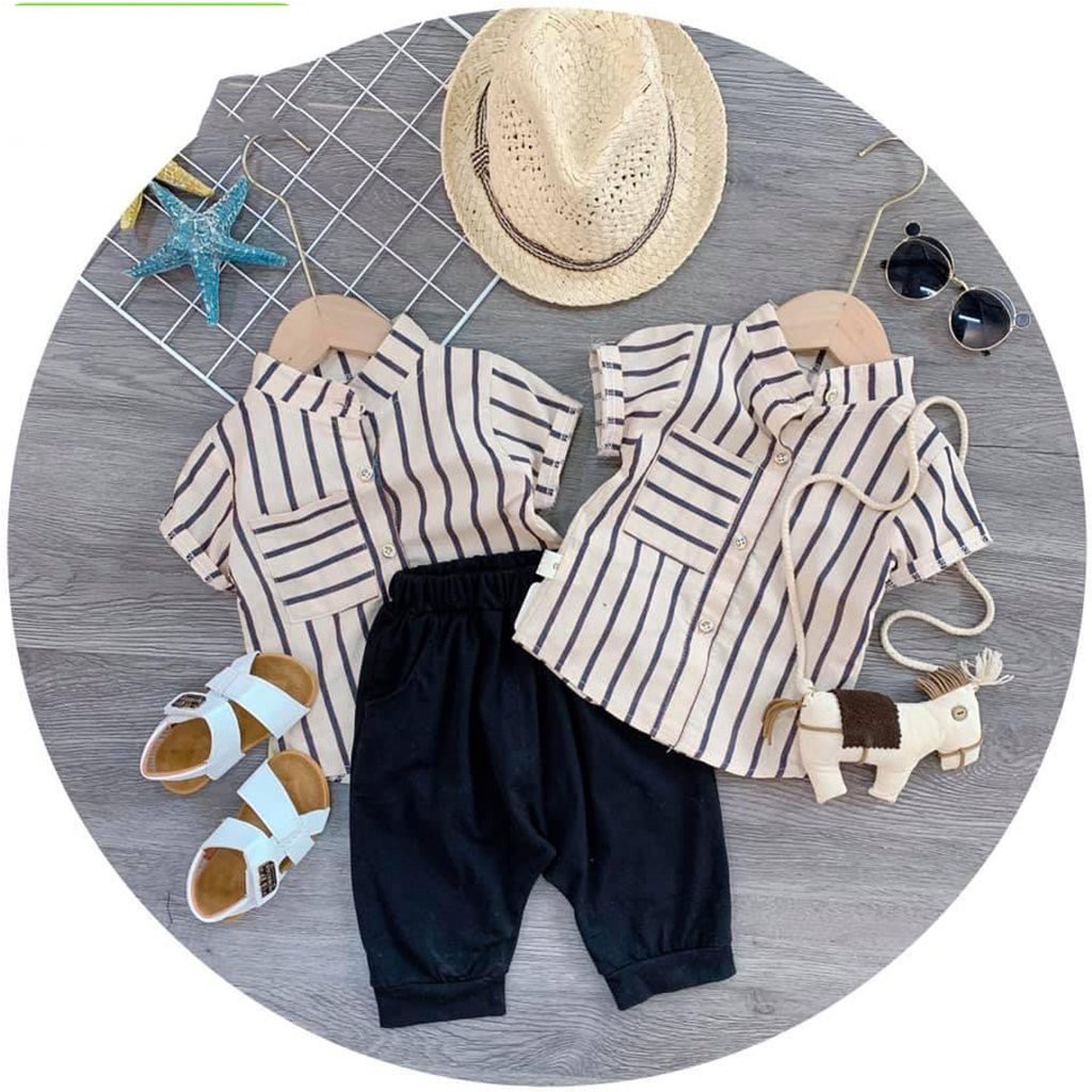 SÉT BỘ QUẦN ÁO TRẺ EM [Ảnh thật] [Có bảo hành] BỘ SƠMI CỔ TÀU CHO BÉ TRAI [Giá hủy diệt] -TS KID FASHION | BigBuy360 - bigbuy360.vn