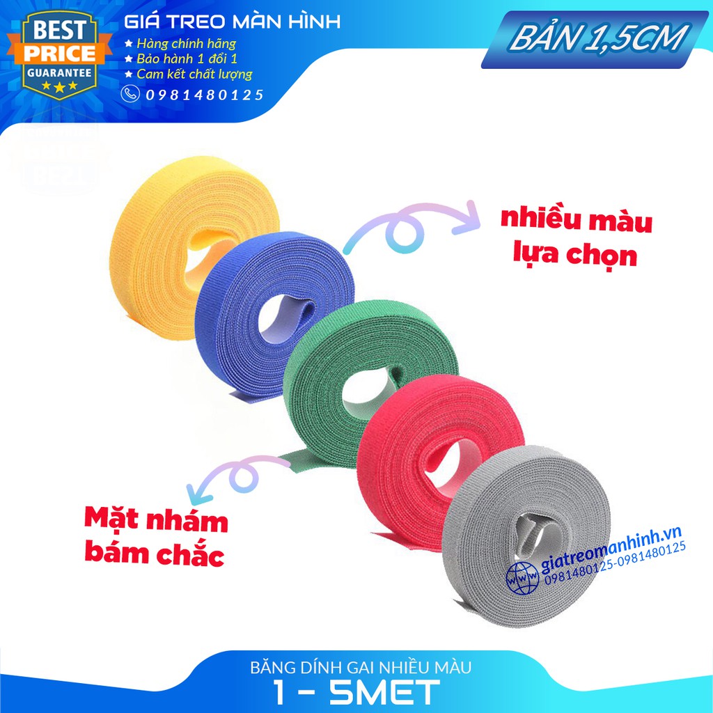 Băng Dính Gai Thu Gọn Dây Điện - Băng Dính Nhám Thu Gọn Dây Cuộn 1-5M