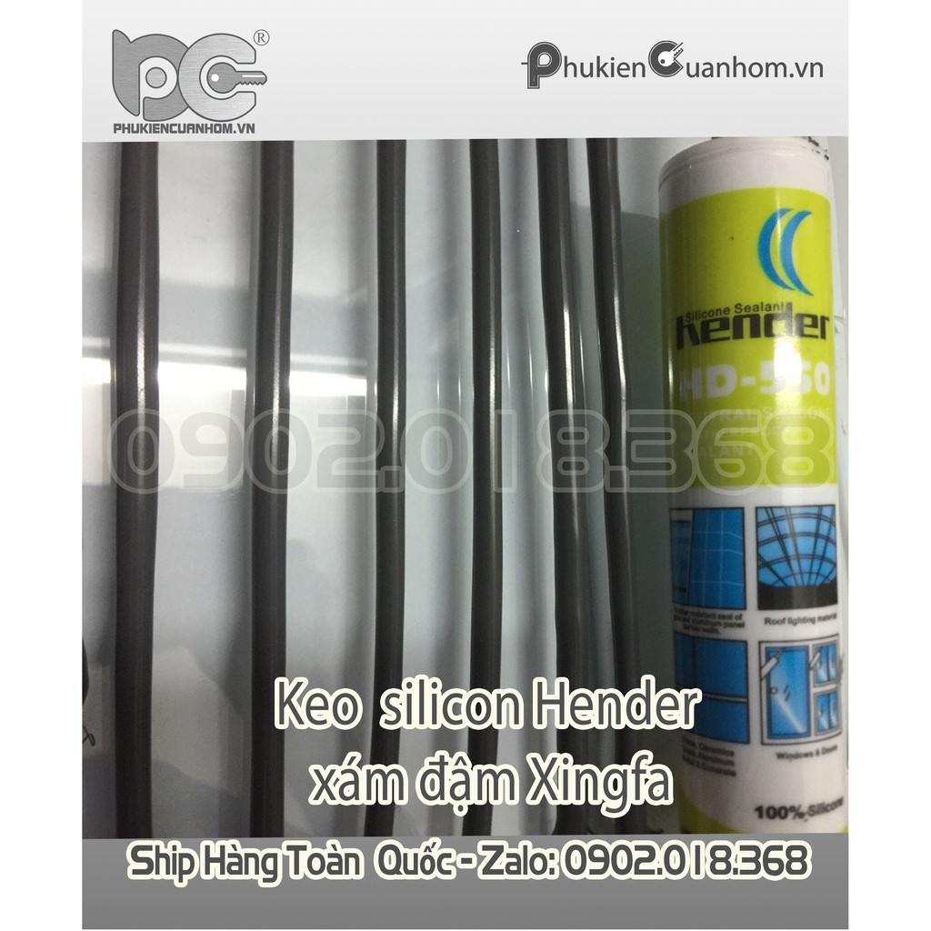 Keo Silicone màu xám đậm Xingfa hiệu Hender