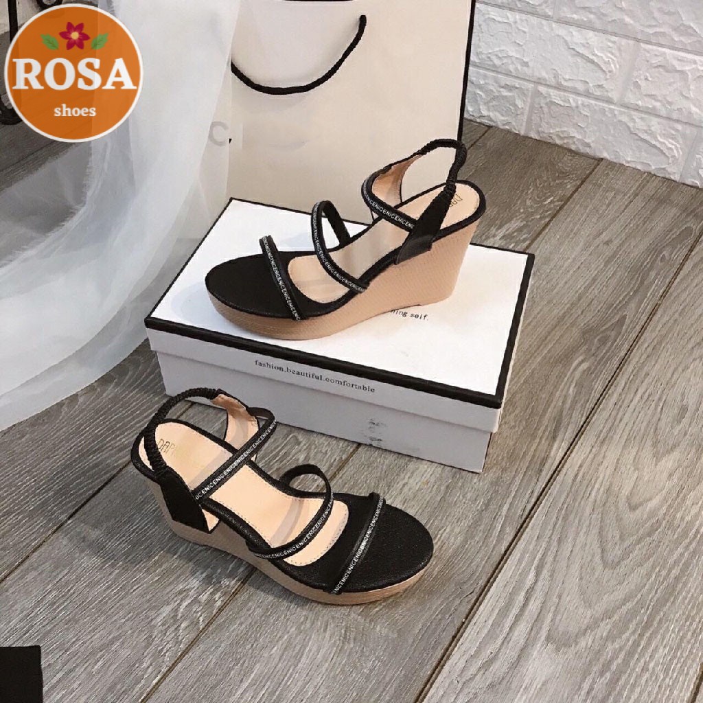Xuồng 3 quai 9p sang chảnh   Sandal xuồng 9cm bản đen sóng [DX0013 ] Mys Loviie.Corner Rosa Shoes