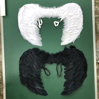 Đôi cánh thiên thần và ma hắc ám bằng lông vũ hóa trang chụp ảnh cosplay Halloween