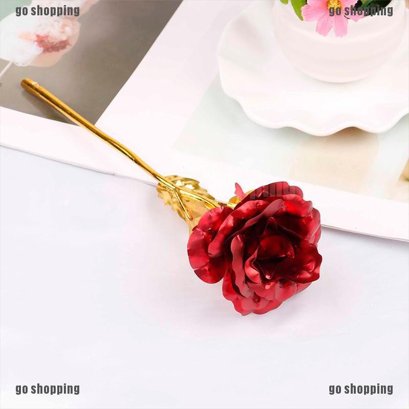 {go shopping}24k gold plated golden rose flowers anniversary valentine's day lovers' gift