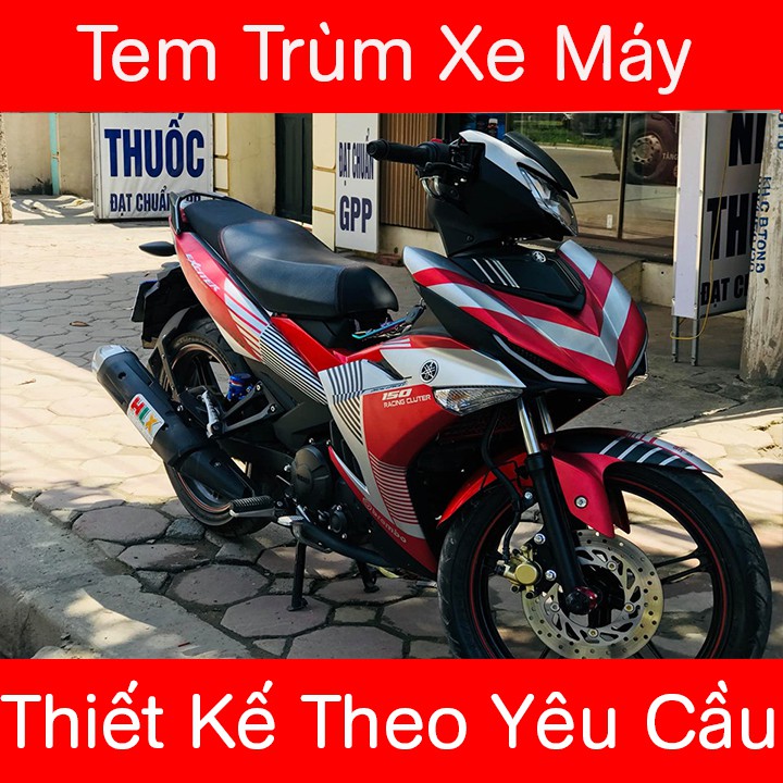 Tem Trùm Xe Exciter 150 Đỏ Trắng Đen Chất