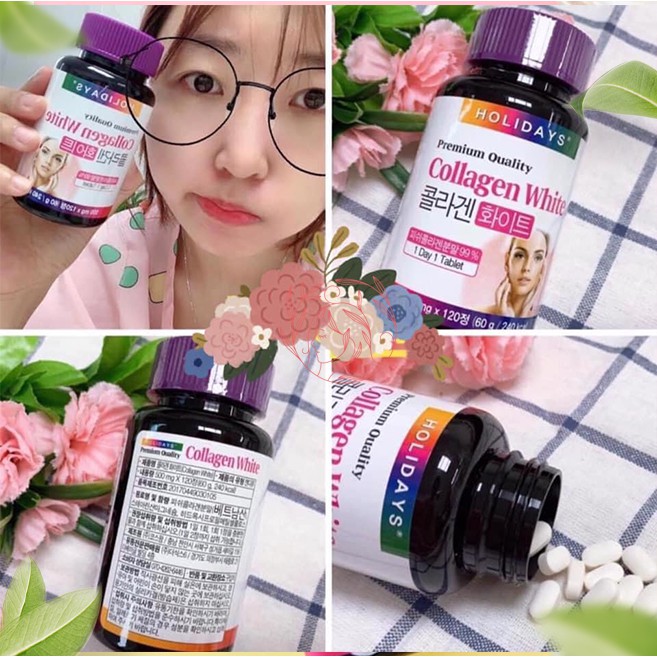 VIÊN UỐNG COLLAGEN WHITE HOLIDAYS TRẮNG DA, CHỐNG LÃO HÓA HOLIDAYS PREMIUM QUALITY COLLAGEN 120V | CHÍNH HÃNG HÀN QUỐC | BigBuy360 - bigbuy360.vn