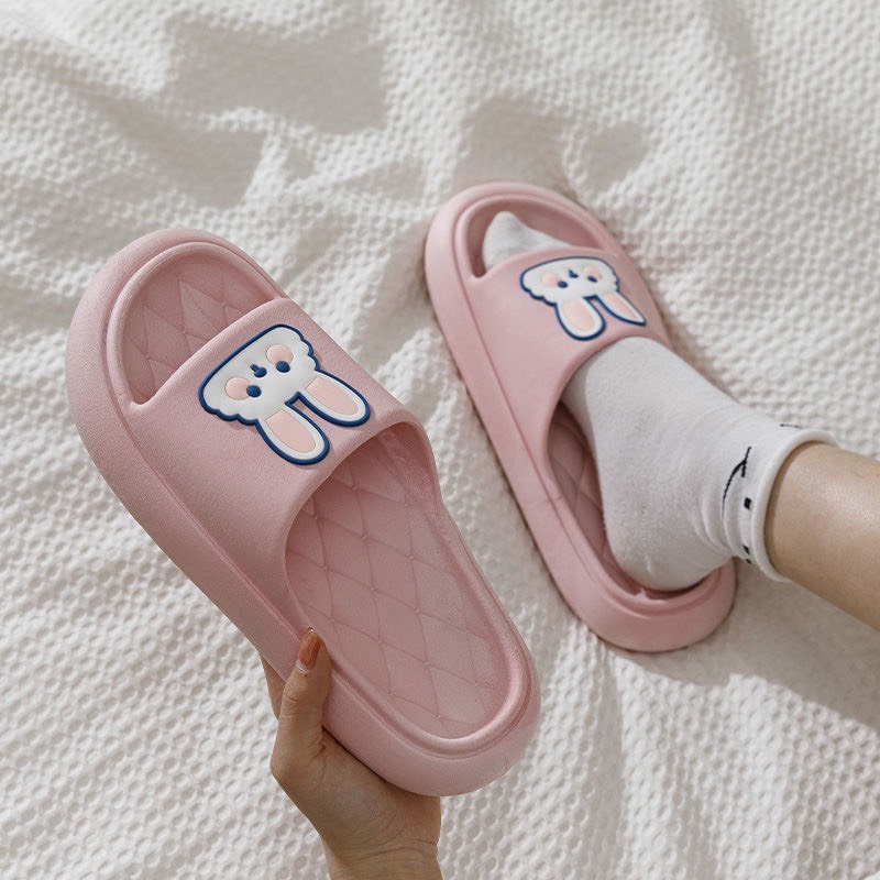 Dép bánh mì nữ đế đúc liền quai ullzzang nhật bản dễ thương kết hợp sticker cực xinh LƯỚI THỎ