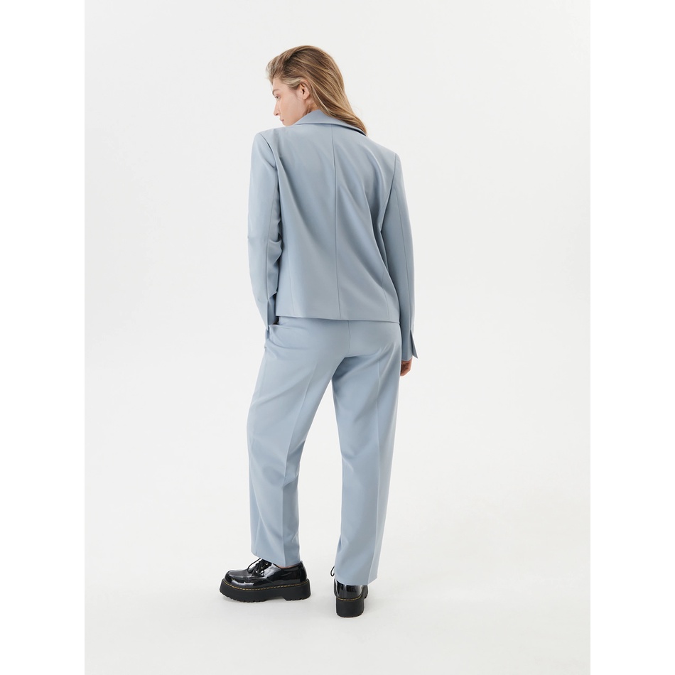 Sinsay Đức - Áo khoác blazer dáng ngắn màu xanh da trời túi đắp có độn vai auth cao cấp chính hãng có sẵn sale 5966J-50X