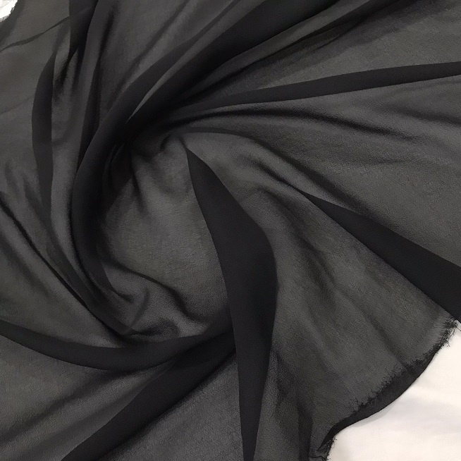 Vải Voan Chiffon Đen Khổ 1m5, Chất Mỏng Rũ, Co Giãn Nhẹ - Làm Lót, May Váy Đầm, Quần Áo Dài