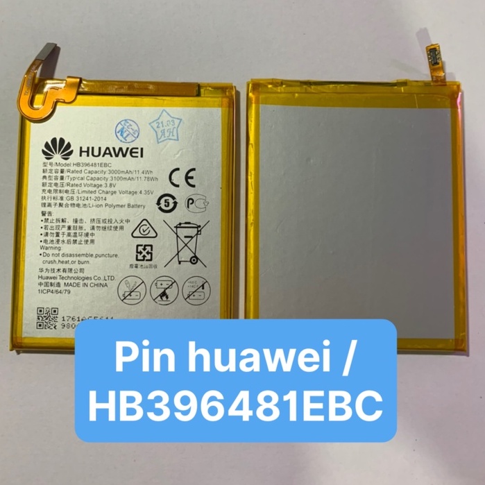Pin điện thoại zin hãng huawei Gr5 / Y6ii - cam L21 HB396481ECB - 3000mAh Có bảo hành