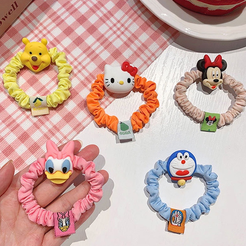 1PC Cute Animal Sweet Hair Ring Scrunchies Ponytail Holder Hair Accessories Elastic Hair Rubber Bands Soft Girls Hair Tie Rope