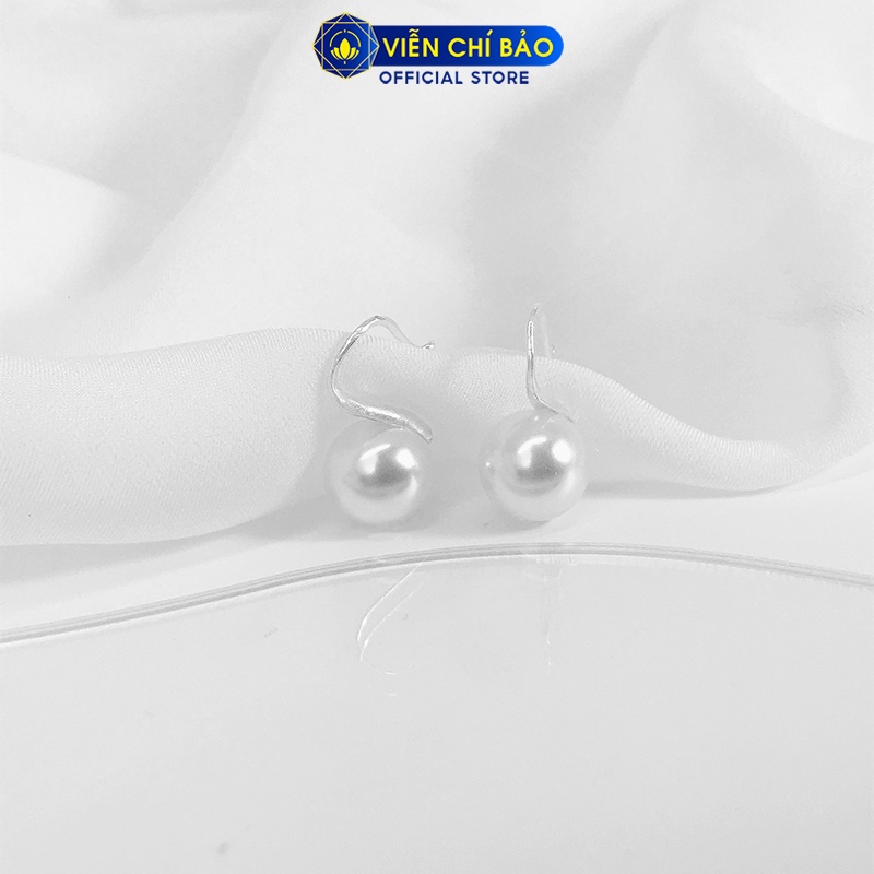 Bông tai bạc nữ móc câu hạt châu chất liệu bạc 925 thời trang phụ kiện trang sức nữ Viễn Chí Bảo B400261