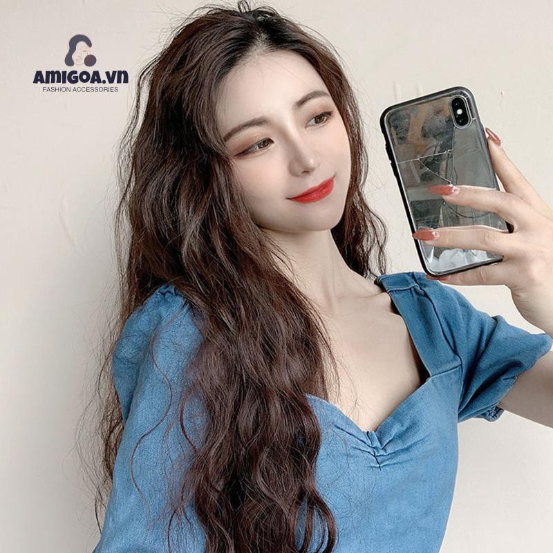 ✨✨dải tóc giả nữ kẹp xoăn sóng cao cấp làm dày tóc