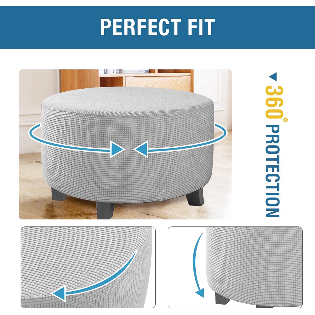 Vỏ bọc ghế sofa hình tròn màu trơn co giãn trang trí nội thất phòng khách