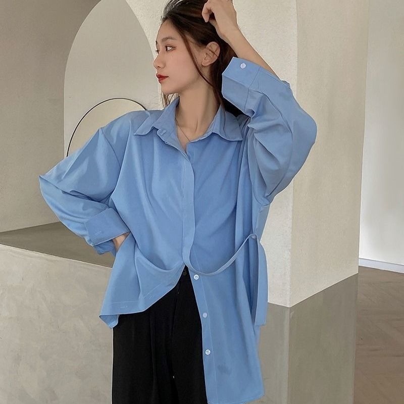 Áo Sơ Mi Nữ Dài Tay Cổ Bẻ Thời Trang Hàn