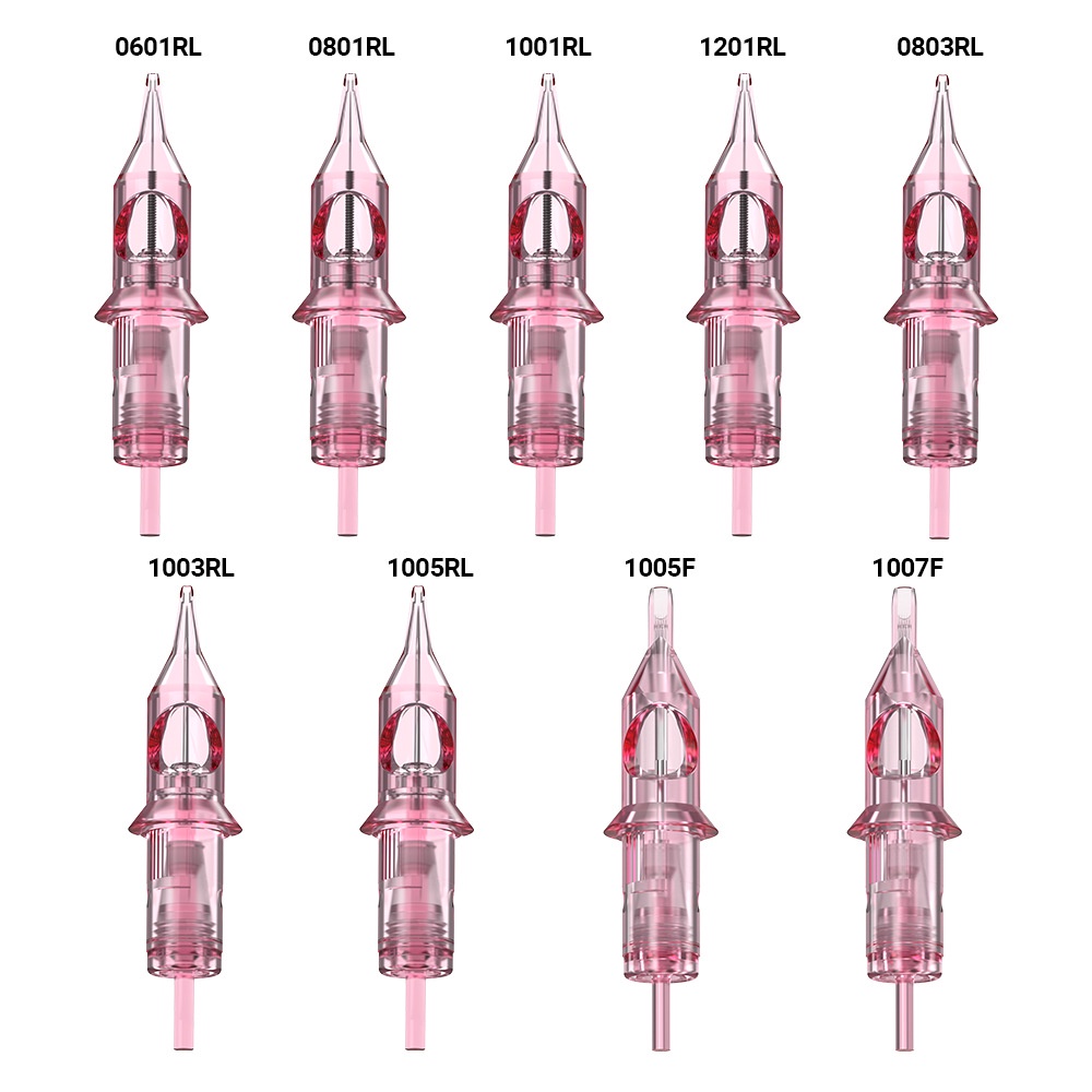Set 5/10 Hộp Đựng Mực Xăm Màu Hồng 0.2/0.25/0.3/0.35mm
