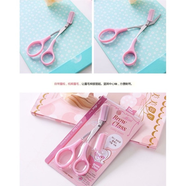 Kéo cắt tỉa lông mày lông mi có kèm lược tiện dụng cho nữ Mini Brow Class - Siêu Tiện Lợi