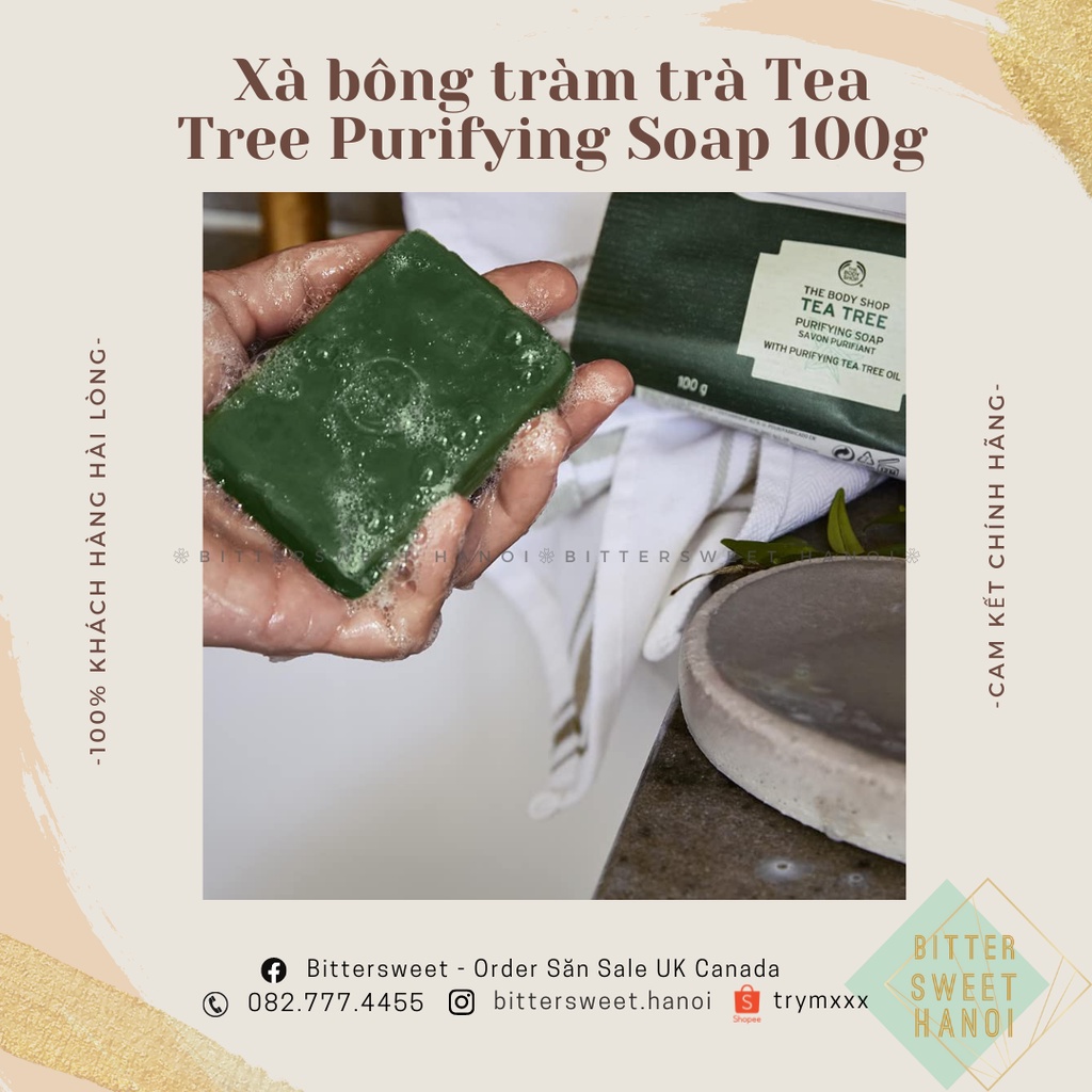 Xà bông tràm trà THE BODY SHOP Tea Tree Purifying Soap 100g FOR BACK and BODY