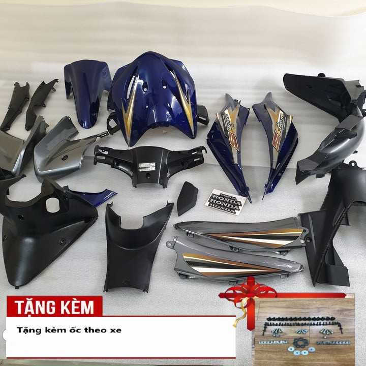 Bộ nhựa xe Wave S110  đời 2008 đến 2010 Màu Xanh Tím Than  Dàn áo xe máy Wave S110