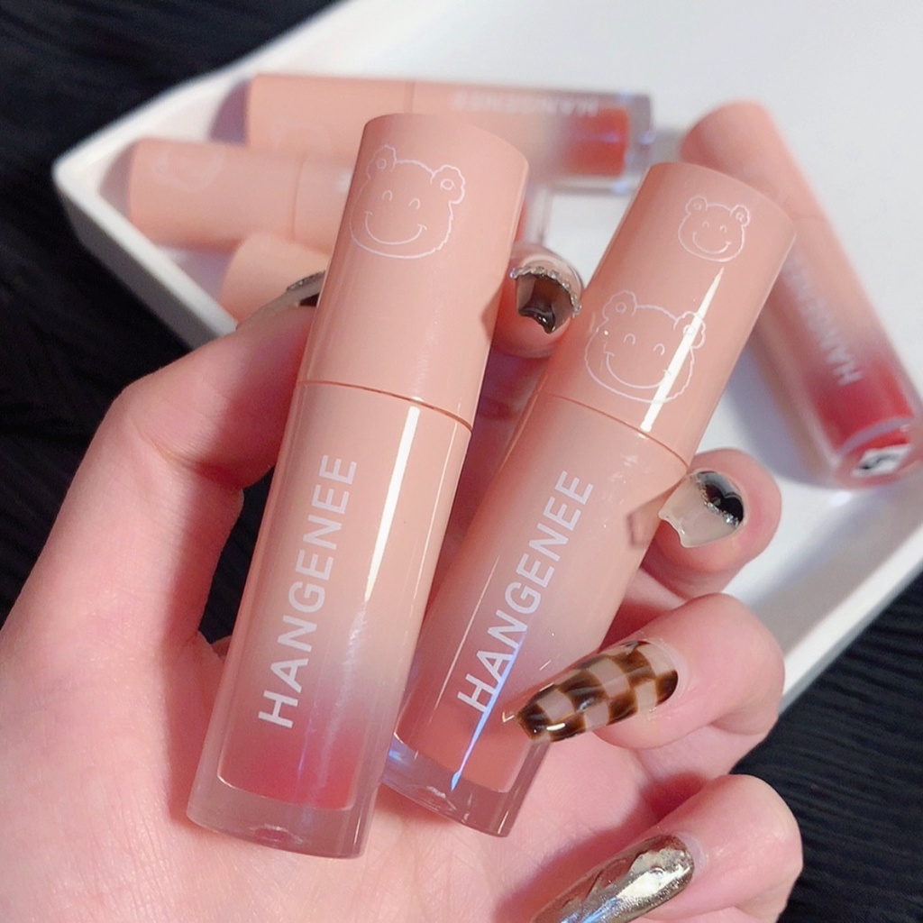 Son kem lì Hangenee dưỡng ẩm mềm môi lâu trôi Mịn Như Nhung Tông Màu Trắng Trơn Trang Điểm Cho Nữ