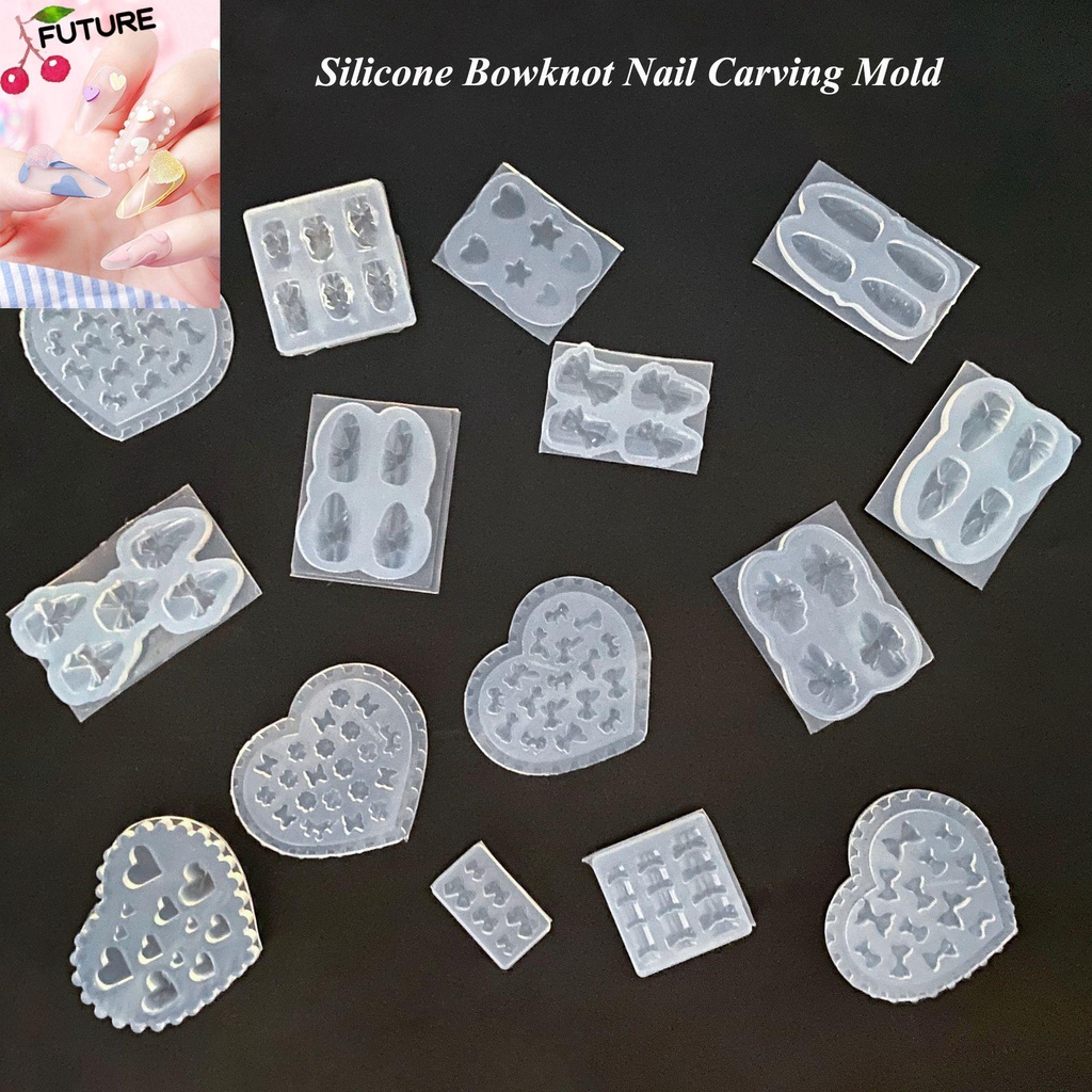 Khuôn Silicone Tạo Hình Trang Trí Móng Tay Hình Nơ 3D DIY
