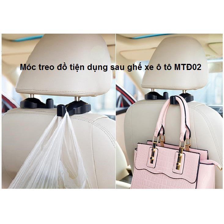 🔥HCM-Móc treo đồ thông dụng cho xe ô tô-2 móc chịu được vật nặng10kg(màu ngẫu nhiên)