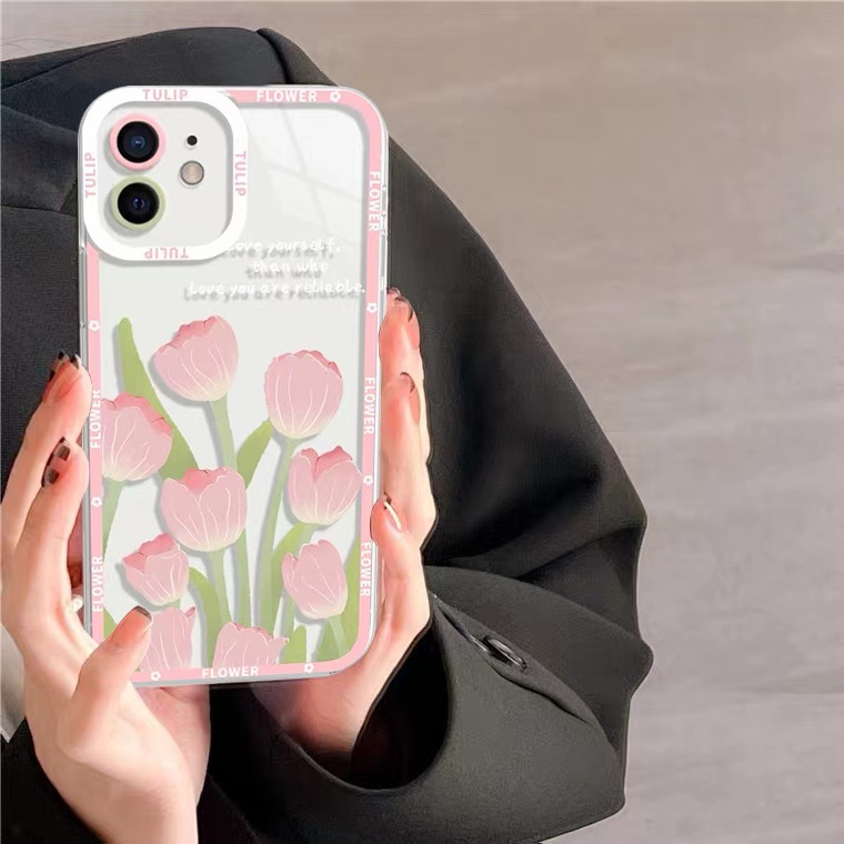 Ốp ĐiệN ThoạI HọA TiếT Hoa Tulip Cho iPhone 11 12 13 Pro MAX X XR XS MAX 12 Pro 6 6S 7 8 Plus