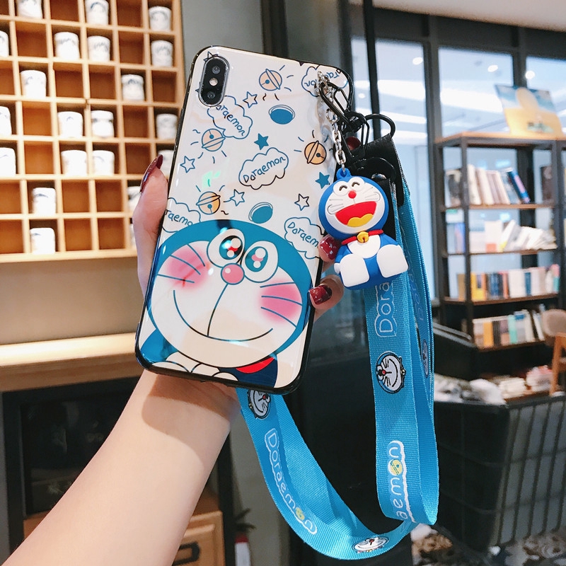 Ốp điện thoại họa tiết hoạt hình Doraemon dễ thương cho Samsung J7 J2 Prime J7 Pro J4 Plus A30 A20 A50 A70 A10 A7 2018