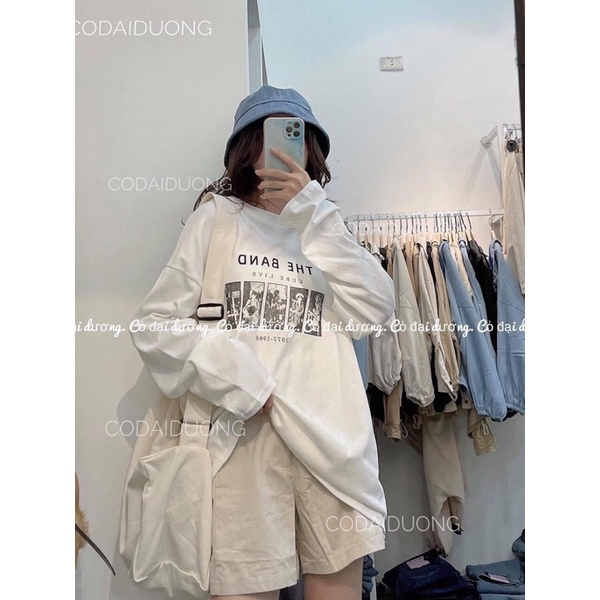 [RẺ VÔ ĐỊCH] Áo thun THU ĐÔNG form thụng in chữ THE BAND dài tay cổ tròn unisex (kèm ảnh thật ở cuối)