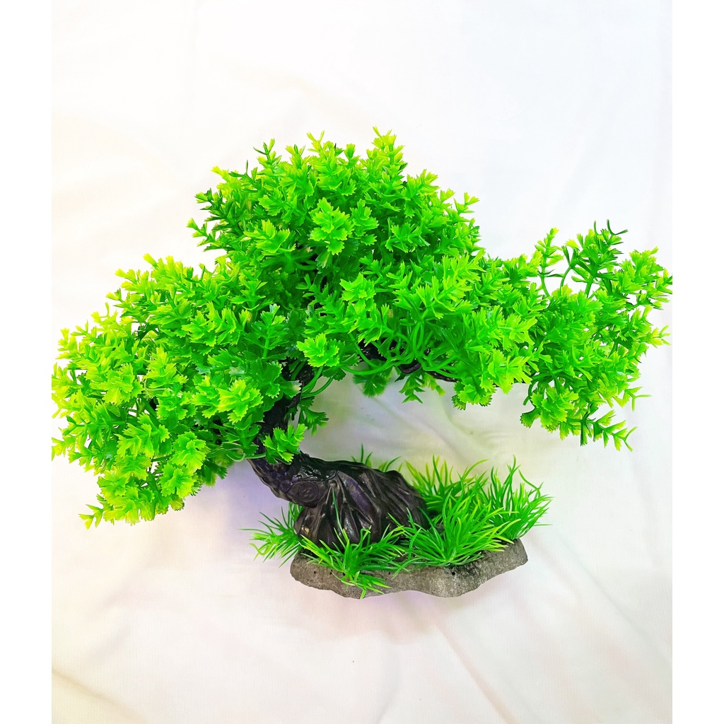 Cây bonsai nhựa trang trí hồ cá , bonsai giả