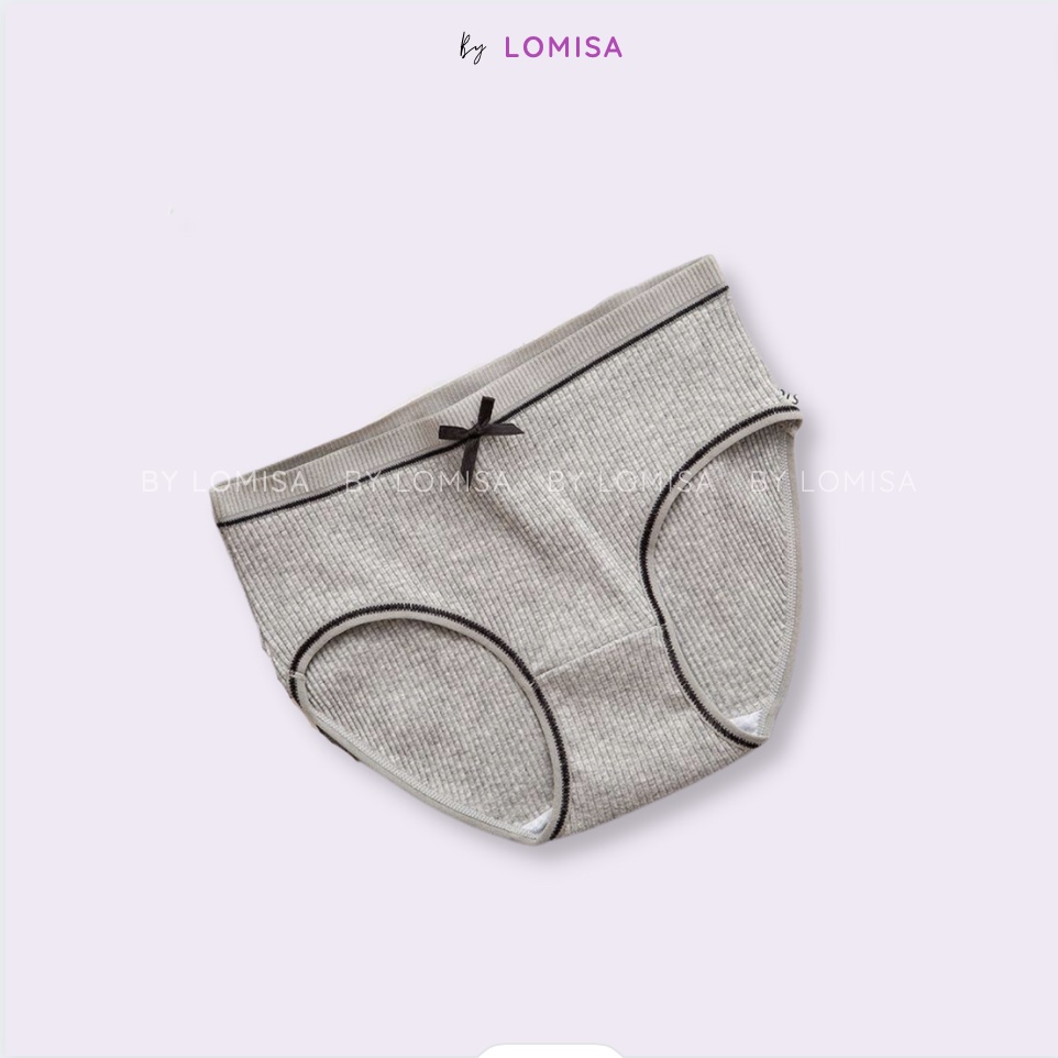 Quần lót cotton nữ tăm viền đính nơ nhiều màu freesize từ 45 -55kg by  LOMISA - QC0011