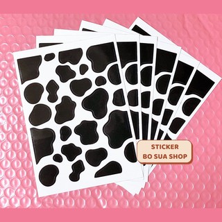 Sticker bò sữa đốm đen hot trend dán trang trí cực xinh Stickerbosuashop