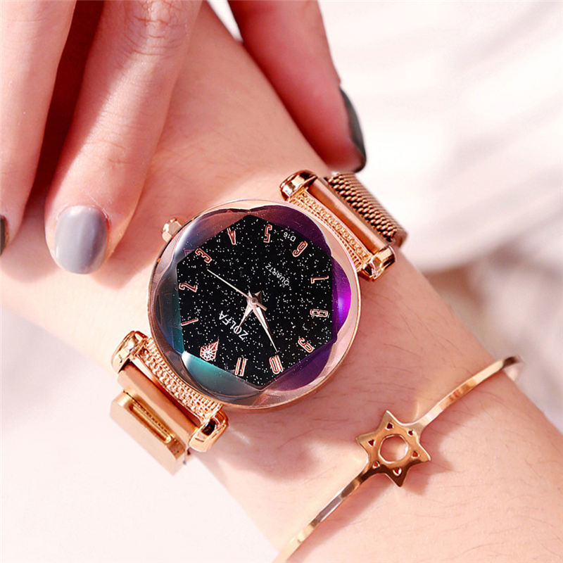 ZOLFA Elegant Lady Magnet Buckle Watches Luxury Rhinestone Starry Sky women Quartz Wristwatch Analog Clock Ladies Exquisite Wrist Accessories Đồng hồ nữ