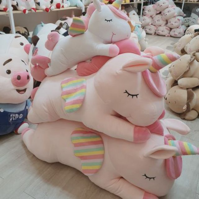 Gấu bông Unicorn nằm mịn lông nhung bông mịn hàng nhập cao cấp 🦄🦄