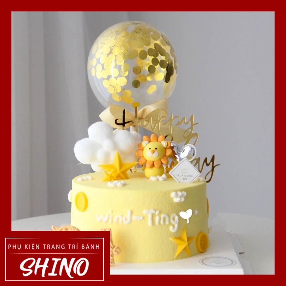 Đồ chơi sư tử vàng trang trí bánh kem