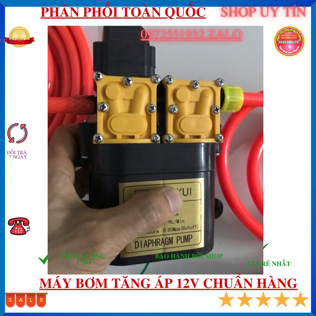 Máy bơm đôi tăng áp 12v siêu mạnh