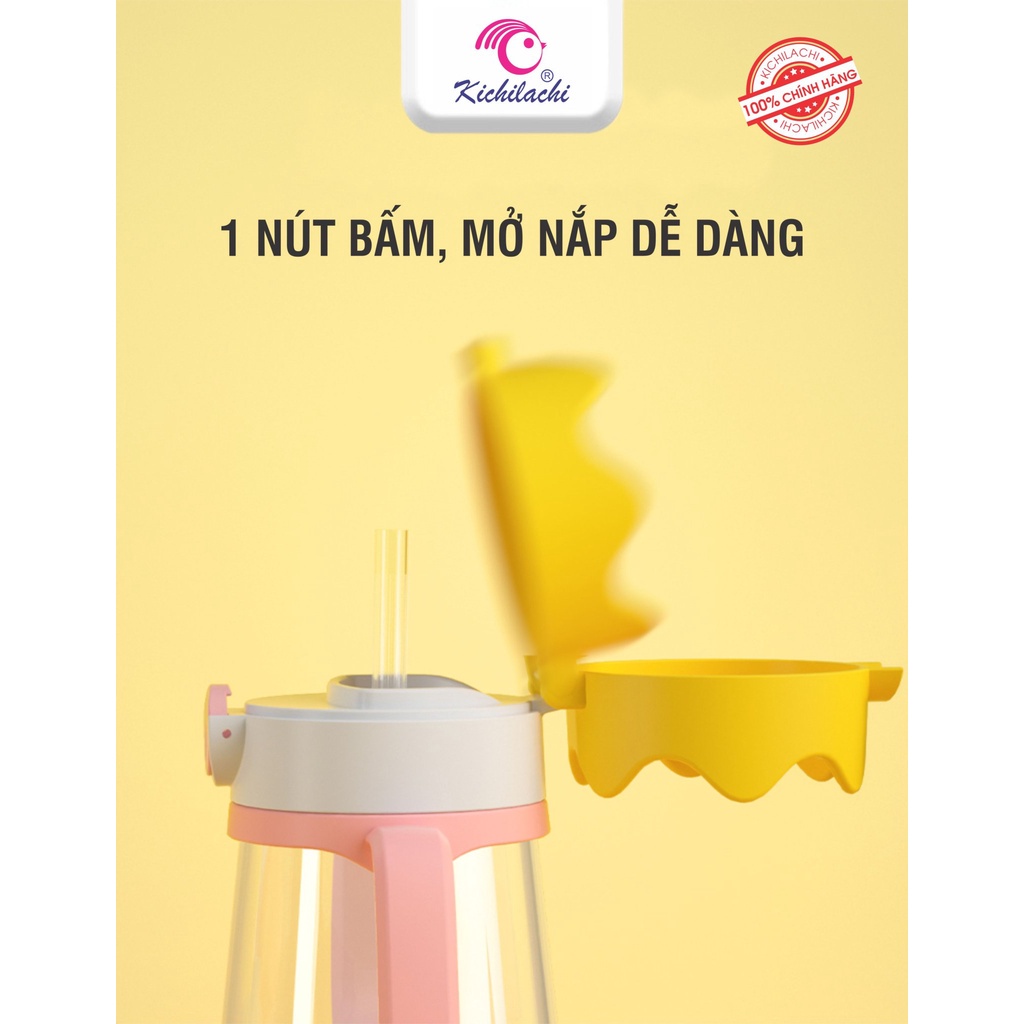 Bình nước trẻ em, bình tập uống Kichilachi nhựa PP 240ml hình vương miện-ShopMeKhoai