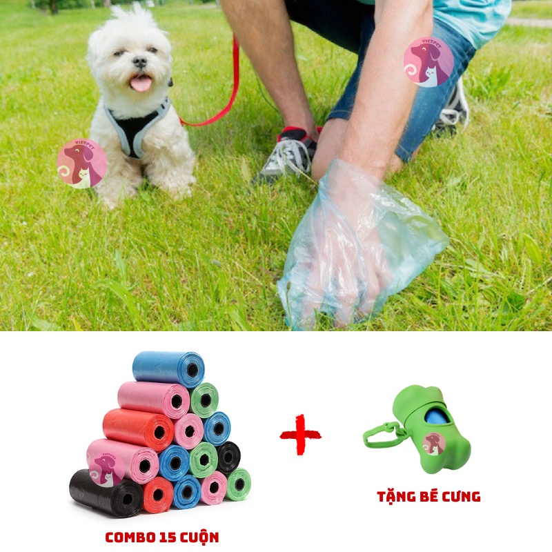 ⭕️MỘT CUỘN TÚI RÁC ĐỰNG PHÂN CHO THÚ CƯNG - CHÓ MÈO (15 TÚI/CUỘN) ❌ (TỰ PHÂN HỦY - THÂN THIỆN VỚI MÔI TRƯỜNG)