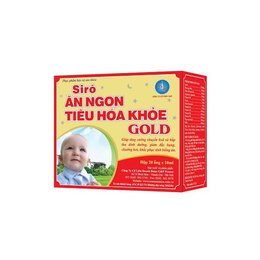 Siro Ăn Ngon, Tiêu Hóa Khỏe Gold (20 ống)