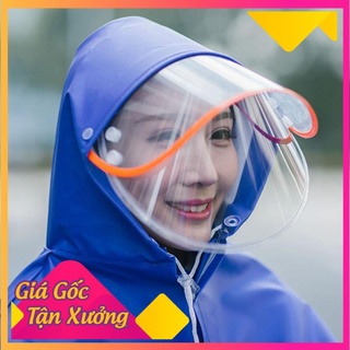 [XẢ KHO+FREE SHIP] Áo mưa 1 đầu có kính che cho nam nữ tiện dụng