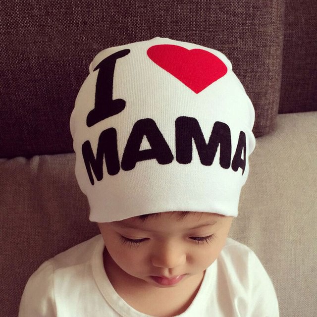 Mũ I love mama, I love papa, mũ nỉ dùng cho thời tiết se lạnh thu đông