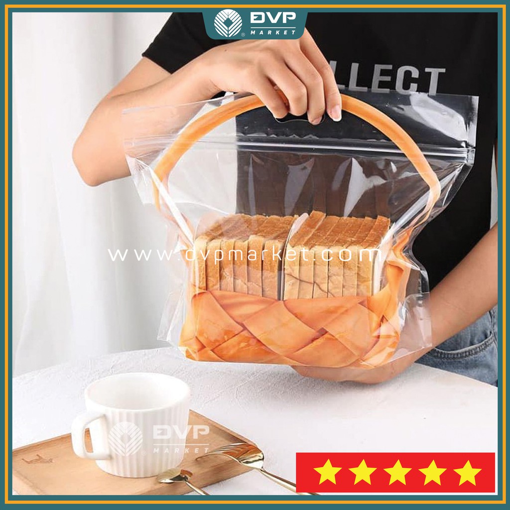 Set 10 túi zip trong suốt nhiều kích thước đựng bánh quy, kẹo nougat, bánh sandwich,..
