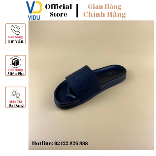Dép nam thời trang ZARA ViDu 21107  màu đen đính logo êm chân chống thấm nước