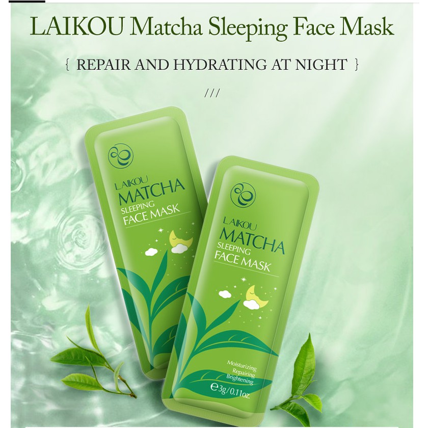 Lẻ 1 Gói Mặt Nạ Ngủ Matcha và Sakura Laikou Chính Hãng