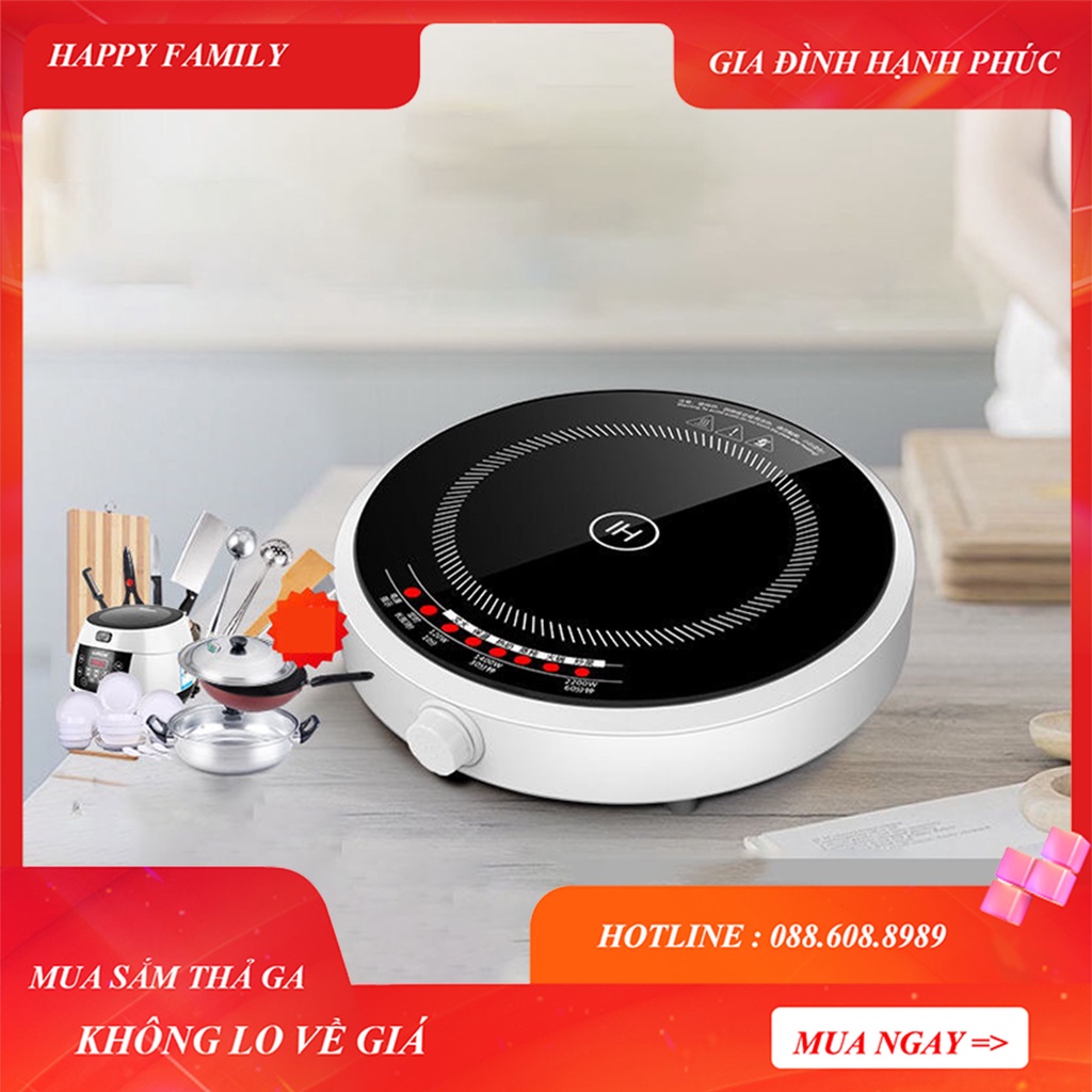 Bếp điện từ đa năng thông minh hình tròn mini