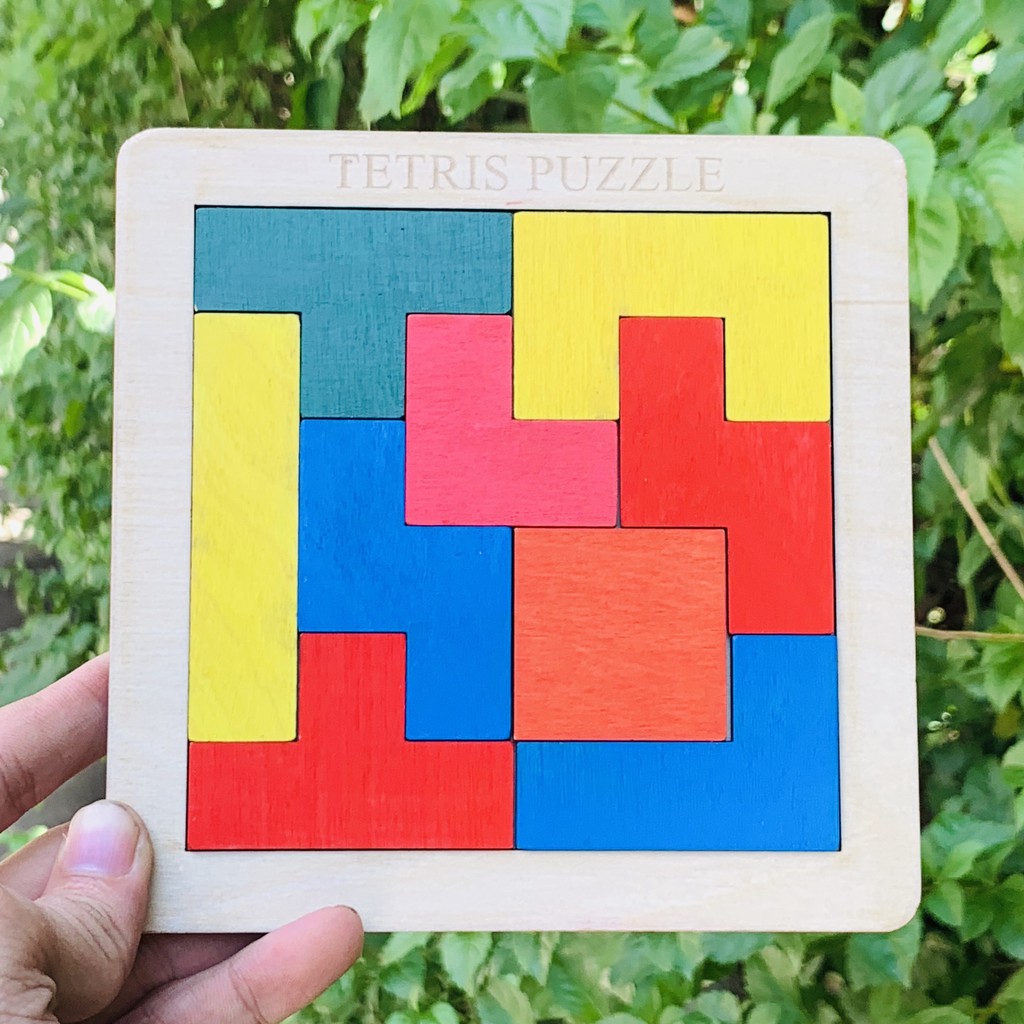 Xếp Hình Tangram Bằng Gỗ Phát Triển Tư Duy,Mô Phỏng Game Tetris Màu Sắc Với Rất Nhiều Cách Lắp Ráp Sáng Tạo
