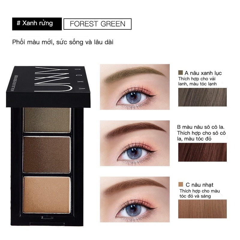 Phấn Trang Điểm Lông Mày Unny VXDU Chống Thấm Nước Tự Nhiên Không Dễ Phai Màu