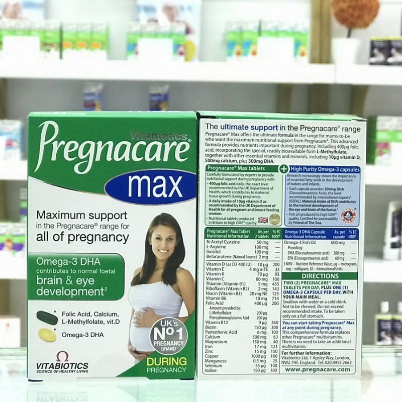 Vitamin tổng hợp Pregnacare max cho bà bầu  [chính hãng ]