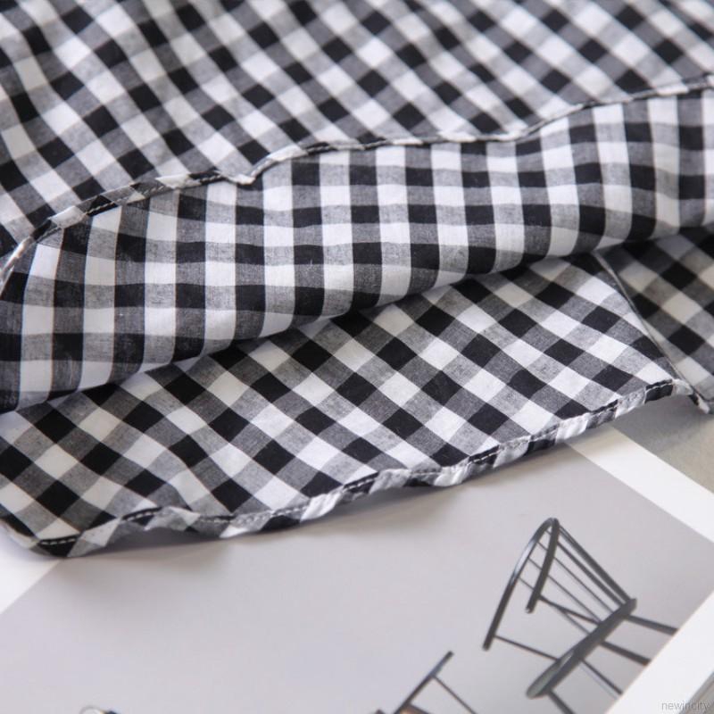 Đầm 2 dây sọc caro thiết kế dễ thương cho bé gái